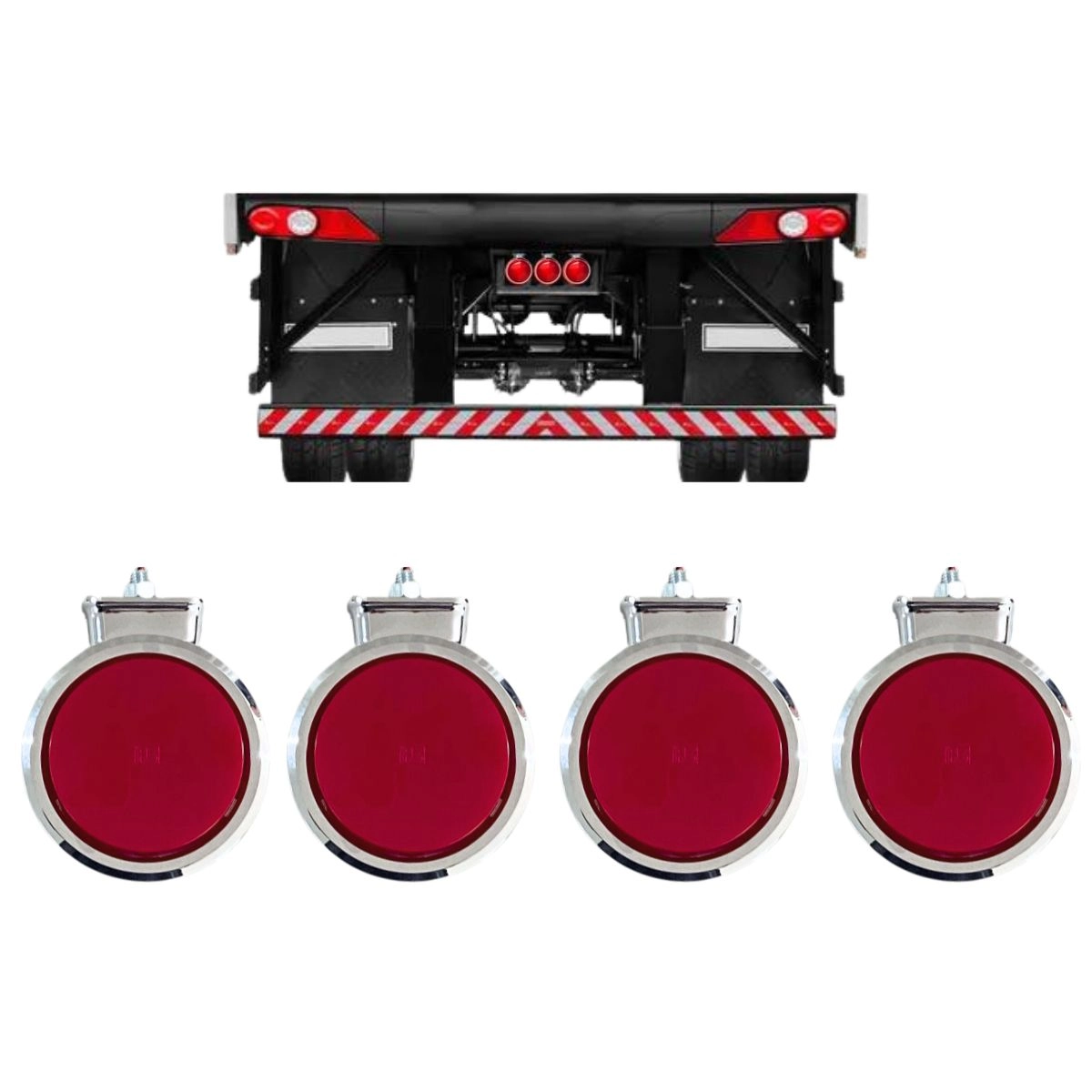 Kit 4 Lanterna Bojuda Foguinho Maria LED Cromada Vermelha Kit 4 Lanterna Bojuda Foguinho Maria LED Cromada Vermelha