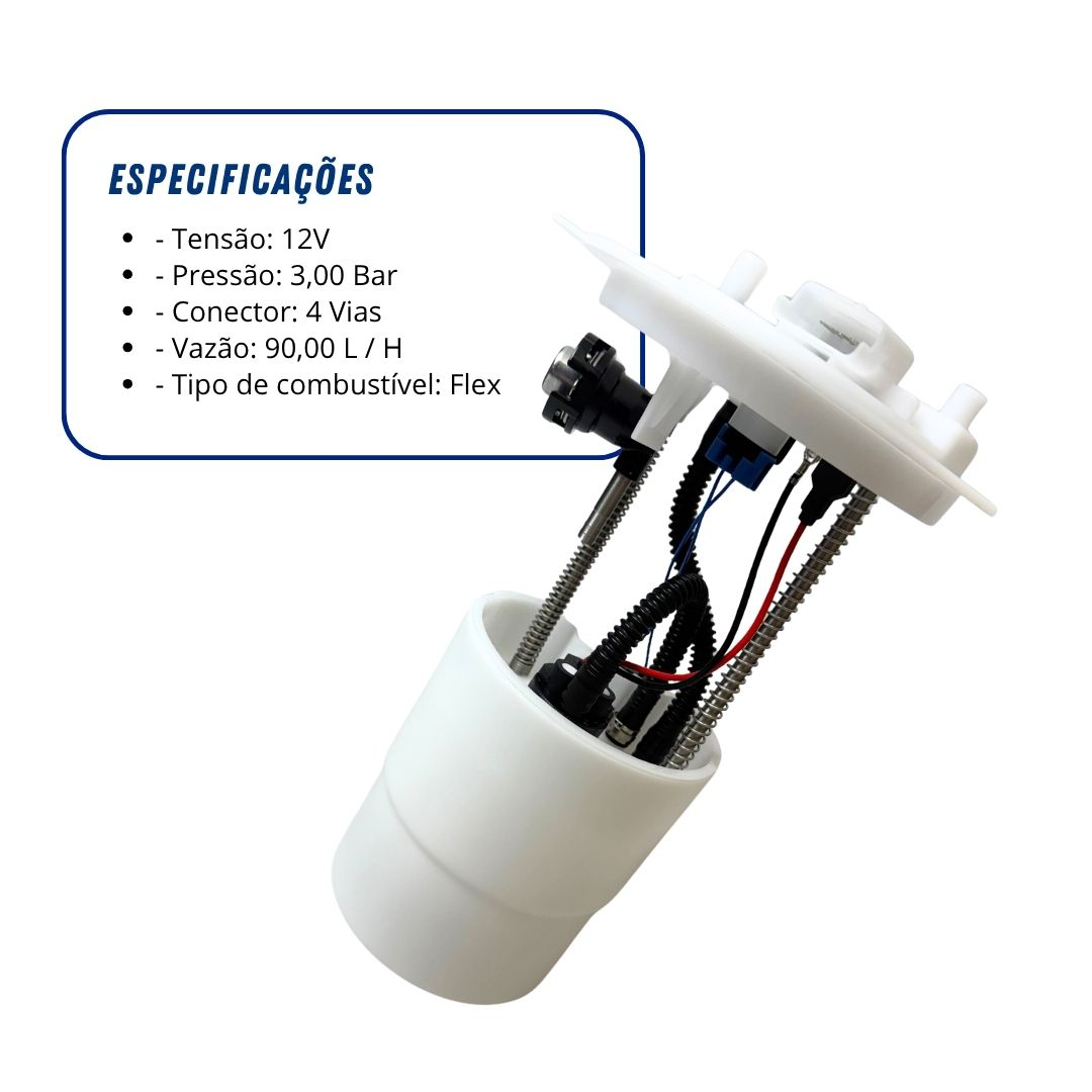 Bomba de Combustível Elétrica Refil 12V 3,0 Bar 4 Pinos Para Fiat Toro 1.8 2.4 Jeep Renegade 1.8 Compass 2.0 Flex Gauss