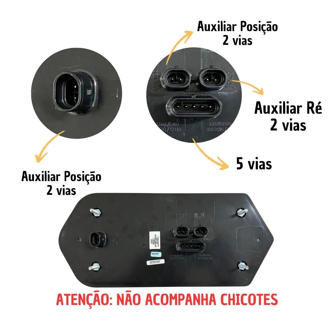 Lanterna Traseira 24v LED Universal Implementos Posição Freio Ré Pisca Sequencial Sinal Sul 223724 