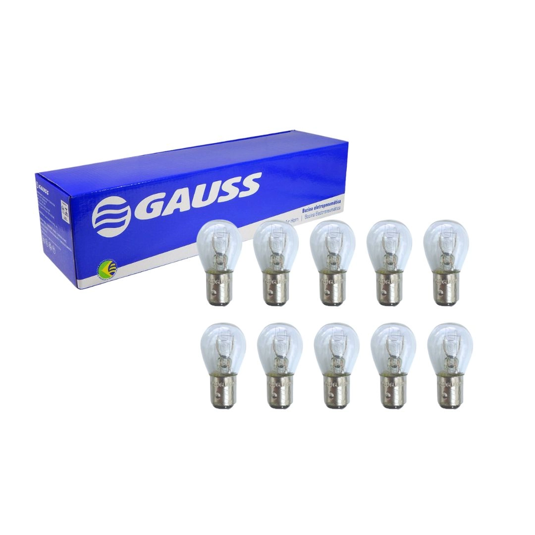 Kit 10 Lampadas 21/5w 2 Polos 12V Gauss 1034 - GL1034