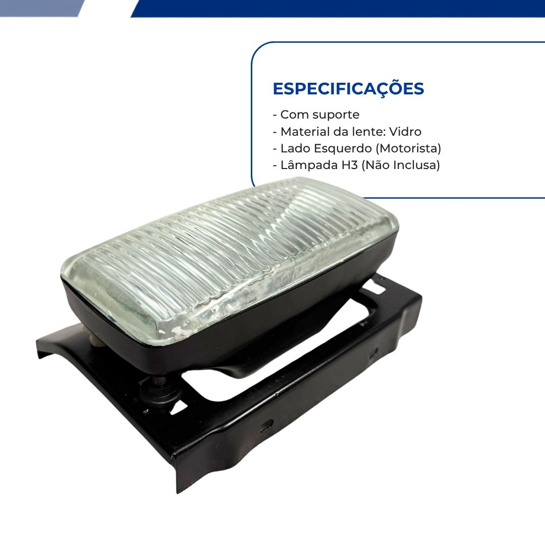 Farol Auxiliar de Milha Neblina Lado Esquerdo Vidro com Suporte Ford Escort Verona 1987 a 1992 VW Apollo 1990 a 1992 Farol Auxiliar de Milha Neblina Lado Esquerdo Vidro com Suporte Ford Escort Verona 1987 a 1992 VW Apollo 1990 a 1992