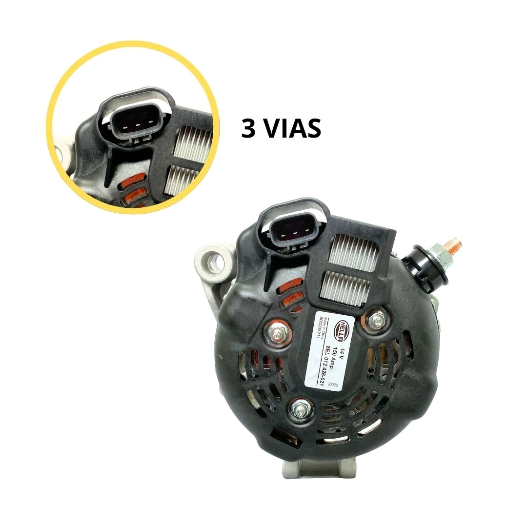 Alternador de Energia Elétrica Ultra Potência 12V 150A Polia 8 Canais Land Rover Discovery 3 III 2.7 V6 4.4 V8 HSE Range