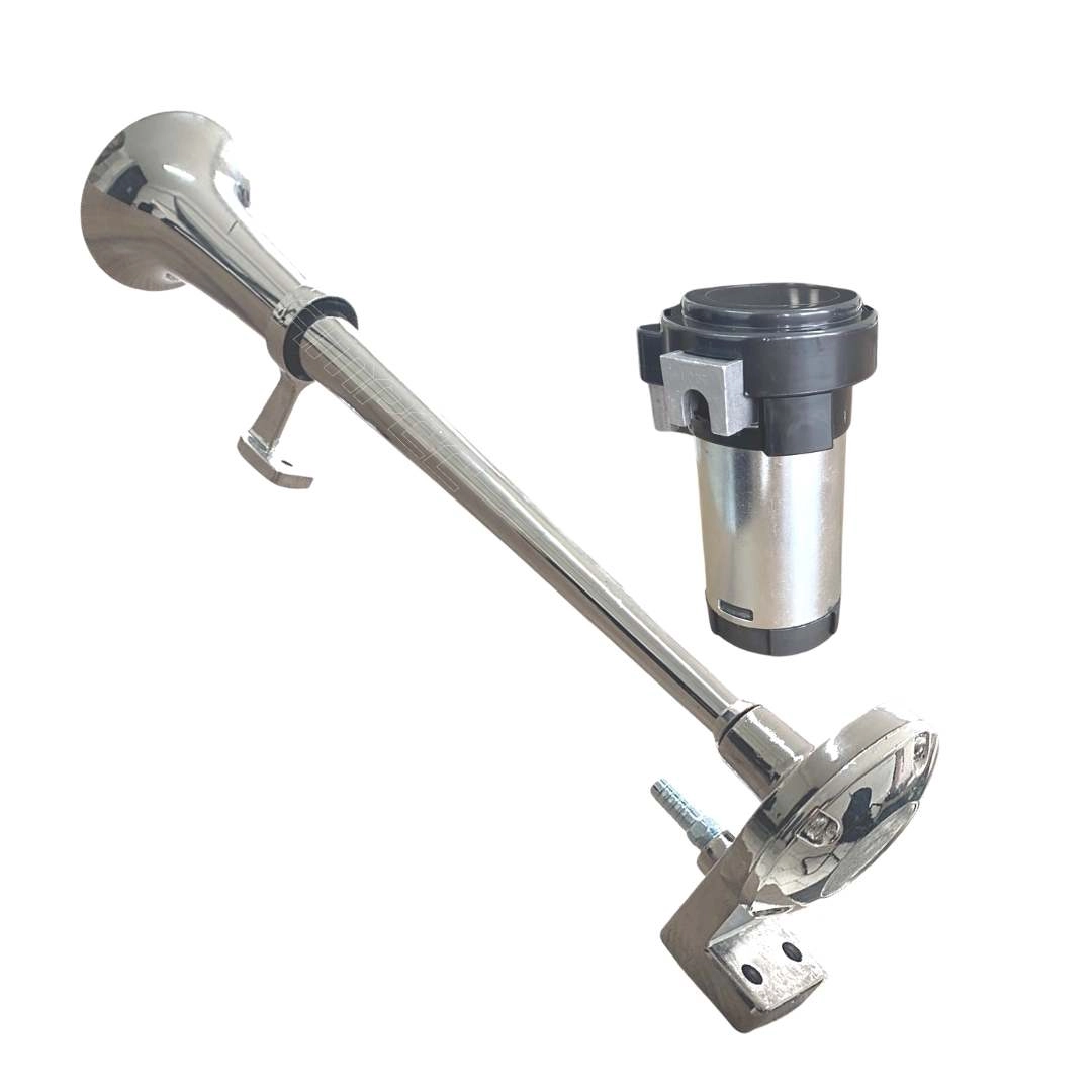 Buzina Caminhão Marítima Navio Cromada 45cm 12V C/Compressor Buzina Caminhão Marítima Navio Cromada 45cm 12V C/Compressor