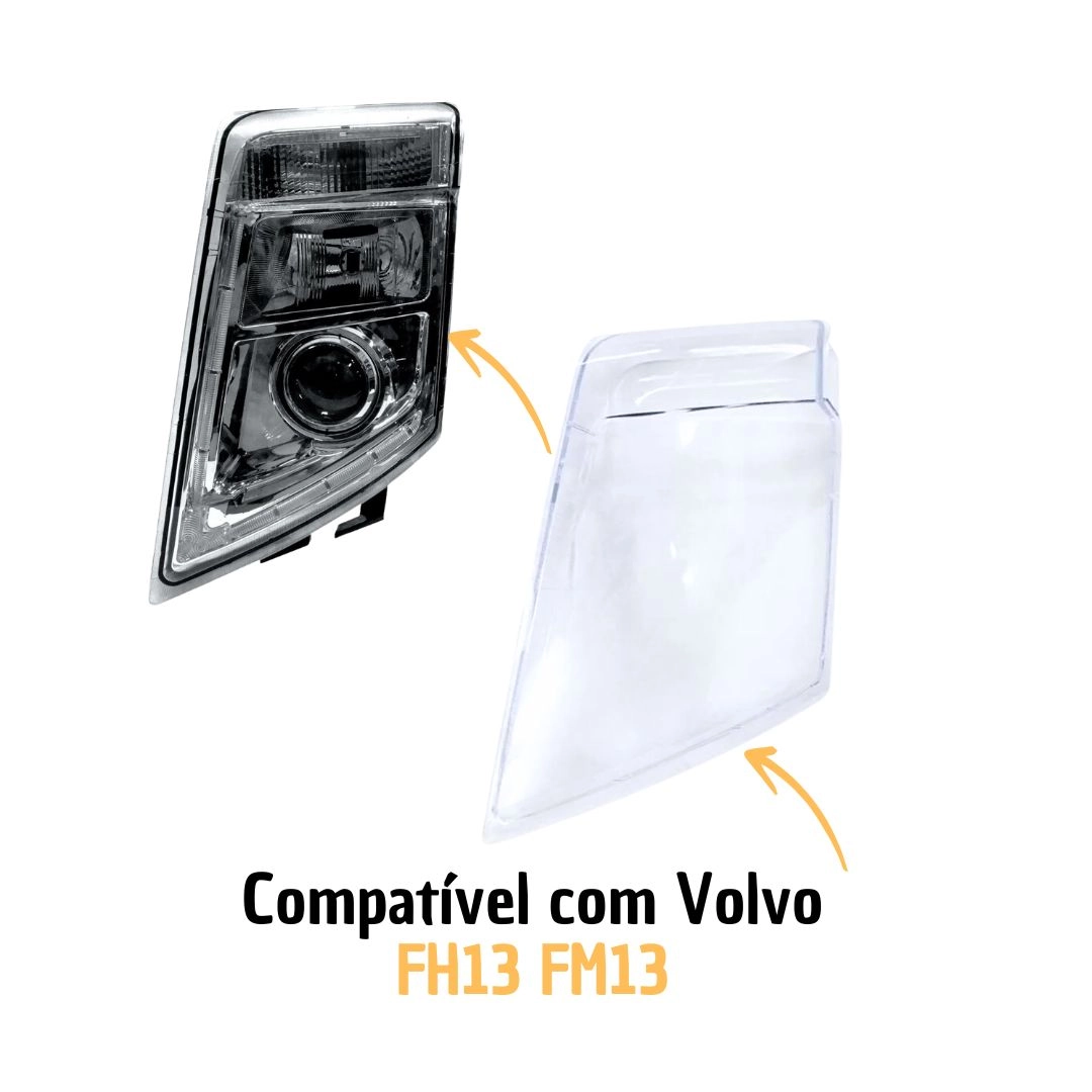 Lente Farol Principal Para Volvo FH13 Lado Esquerdo Lente Farol Principal Para Volvo FH13 Lado Esquerdo