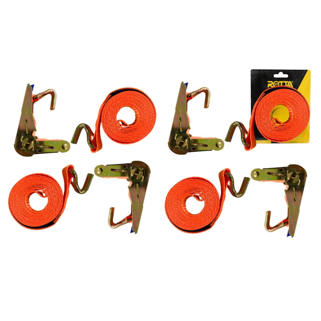 Kit 4 Cinta Catraca Amarração 800kg Carretinha Moto JetSki Kit 4 Cinta Catraca Amarração 800kg Carretinha Moto JetSki