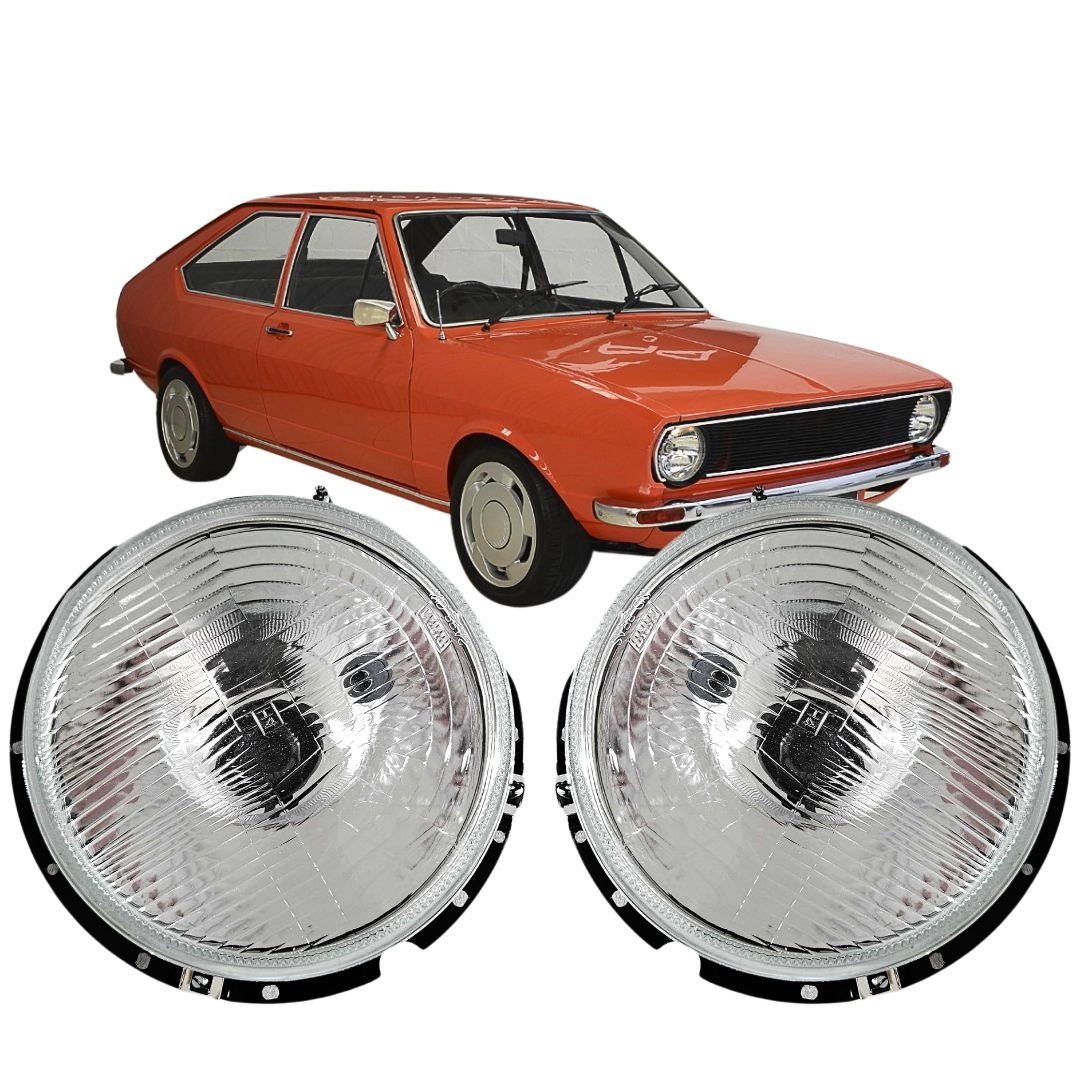 Par Farol Para Passat LS 1974 a 1976 Com Aro e Lente Vidro