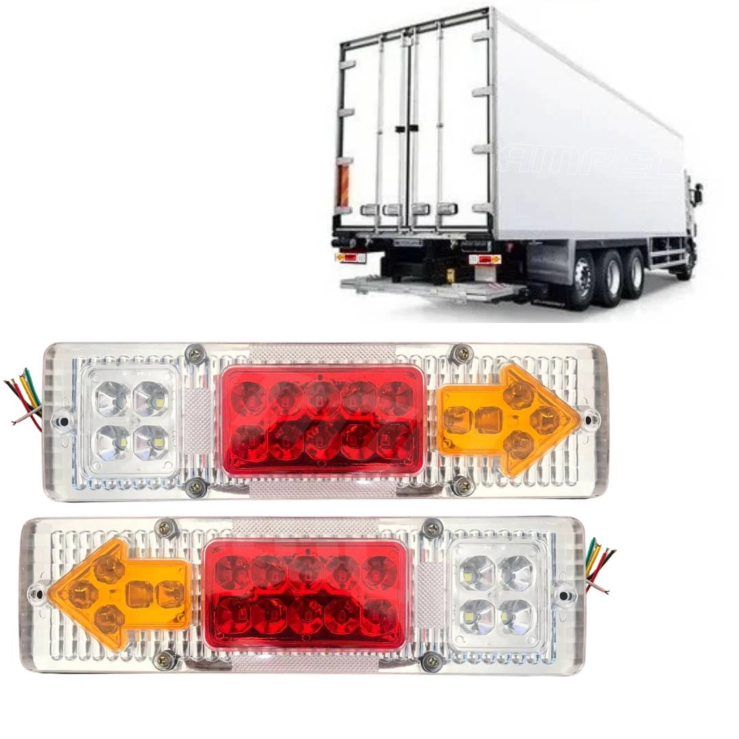 Par Lanterna Traseira Caminhão Carreta Cristal 12V 24V Par Lanterna Traseira Caminhão Carreta Cristal 12V 24V