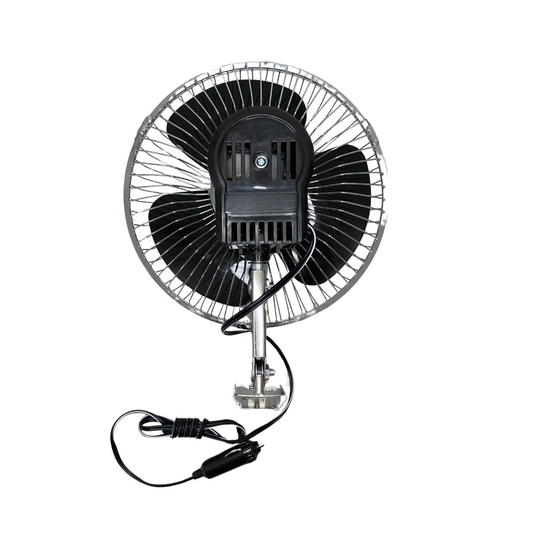Ventilador Oscilante Automotivo 8 Polegadas Grade de Metal 24V Silencioso Com Plug Acendedor Para Cabine Caminhão Ônibus