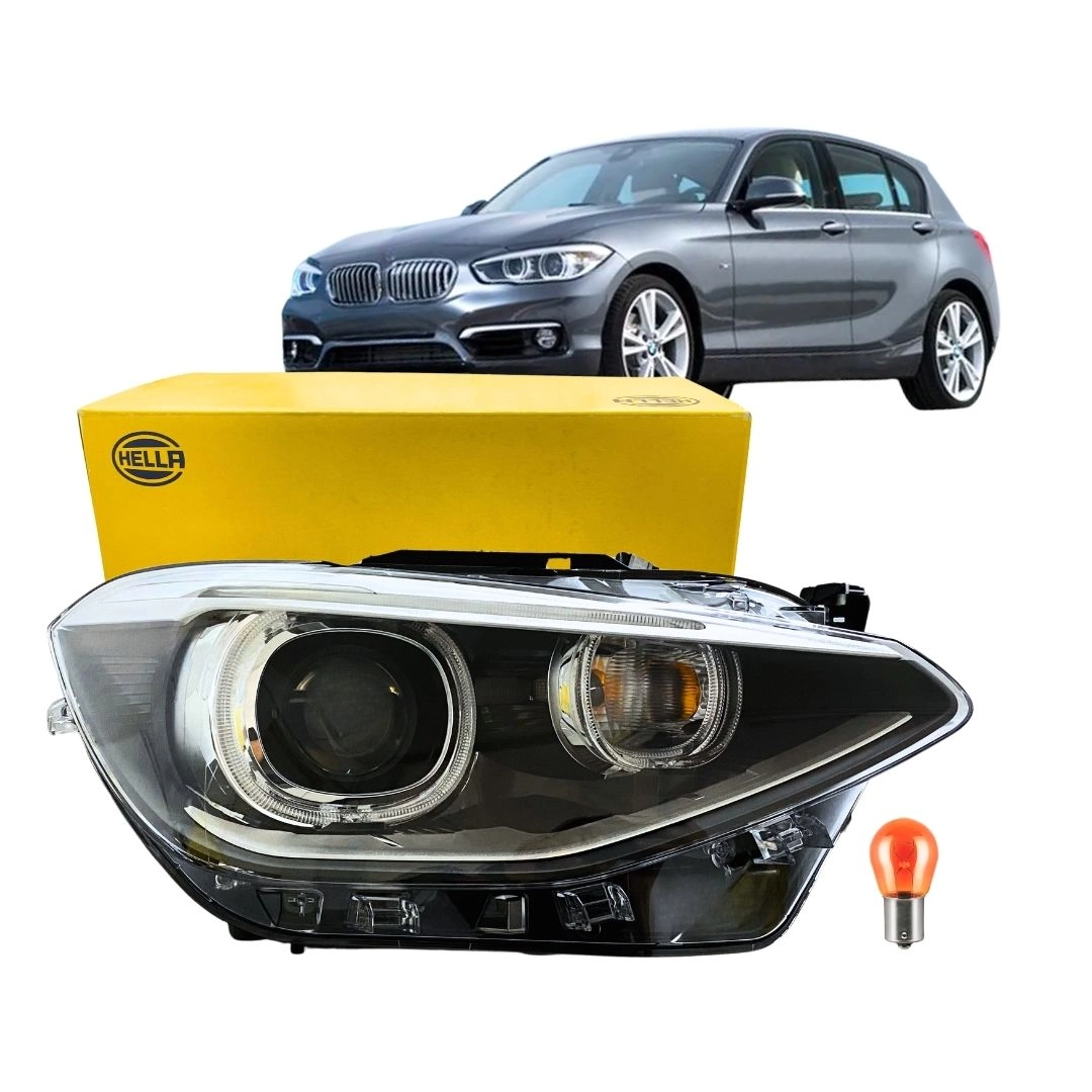 Farol Para BMW 114i 116i 118i 2011 a 2015 Bi Xenon LD Hella Farol Para BMW 114i 116i 118i 2011 a 2015 Bi Xenon LD Hella