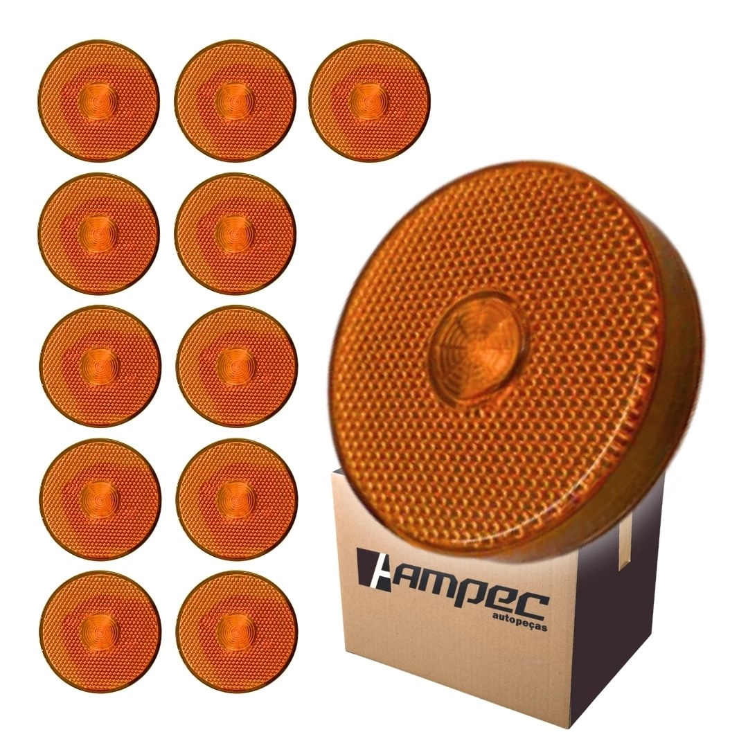 12 Lanterna Lateral Led Caminhão Carreta S Suporte Amarela G