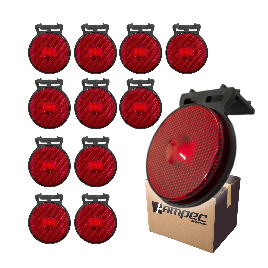 Kit 12 Lanternas Lateral Led Caminhão Carreta Com Suporte Vermelha P Kit 12 Lanternas Lateral Led Caminhão Carreta Com Suporte Vermelha P