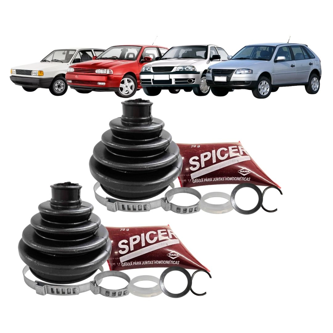 Par Kit Reparo Coifa Homocinetica Para Gol 1.6 AP 95 a 08 Roda