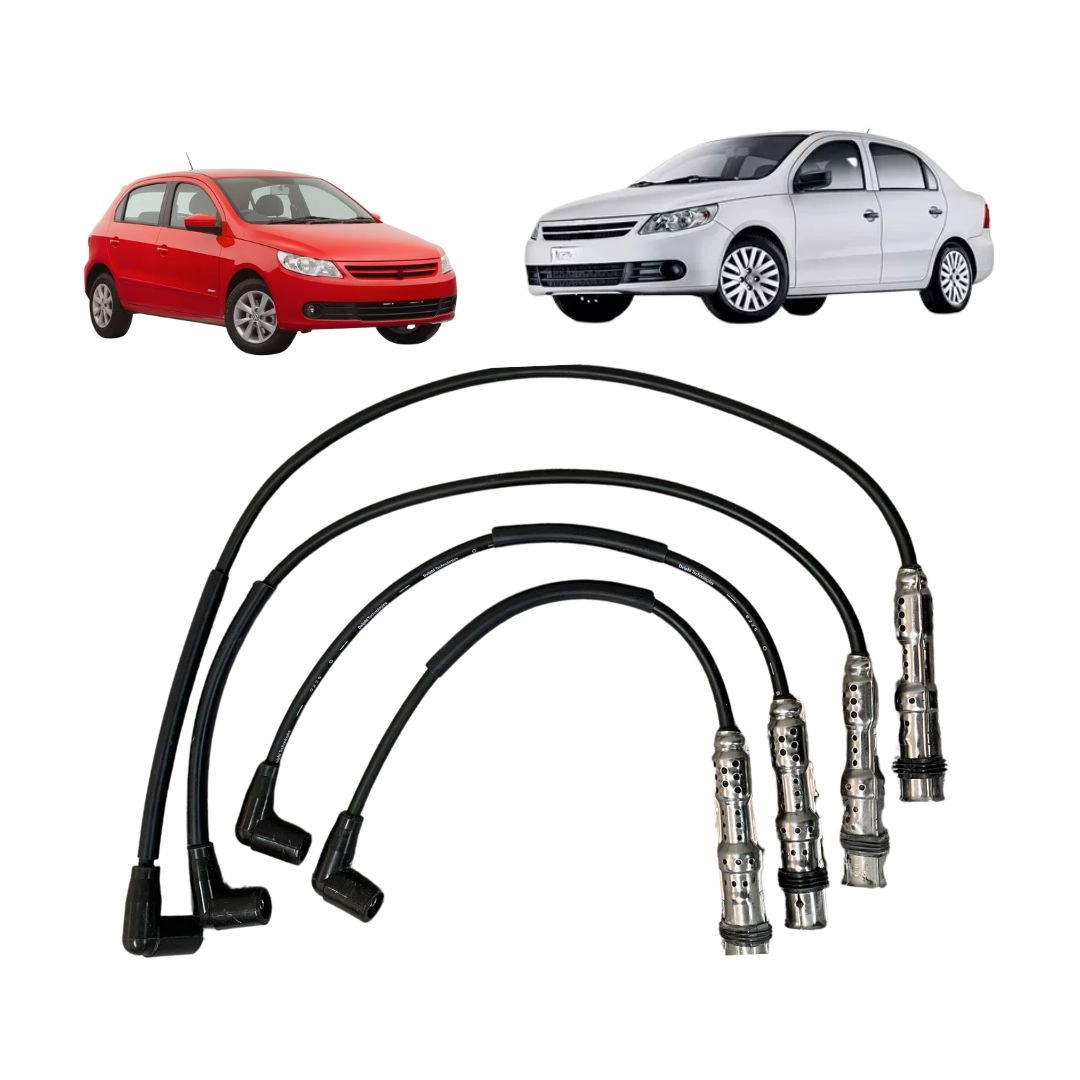 Jogo 4 Cabos Ignição Para VW Gol Voyage 1.0 1.6 032905409B