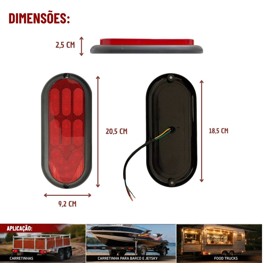 Kit 4 Lanterna Traseira 18 Led Com Luz De Placa Para Carretinha Reboque Trailer Lanterna Traseira Reboque Kit 4 Lanterna Traseira 18 Led Com Luz De Placa Para Carretinha Reboque Trailer Lanterna Traseira Reboque
