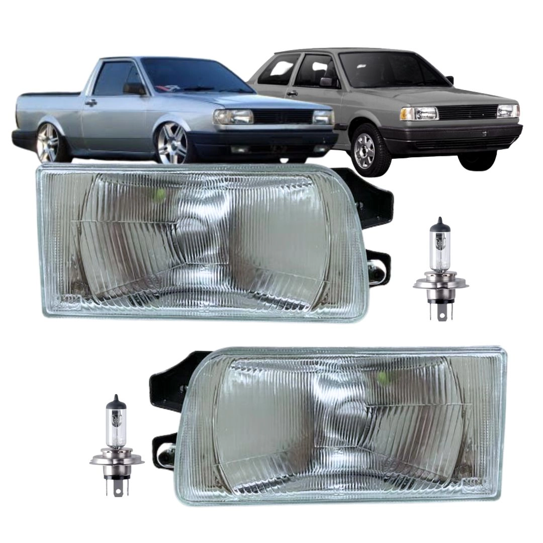 Par Farol Para Voyage Saveiro Quadrada G1 1991 a 1995 Vidro