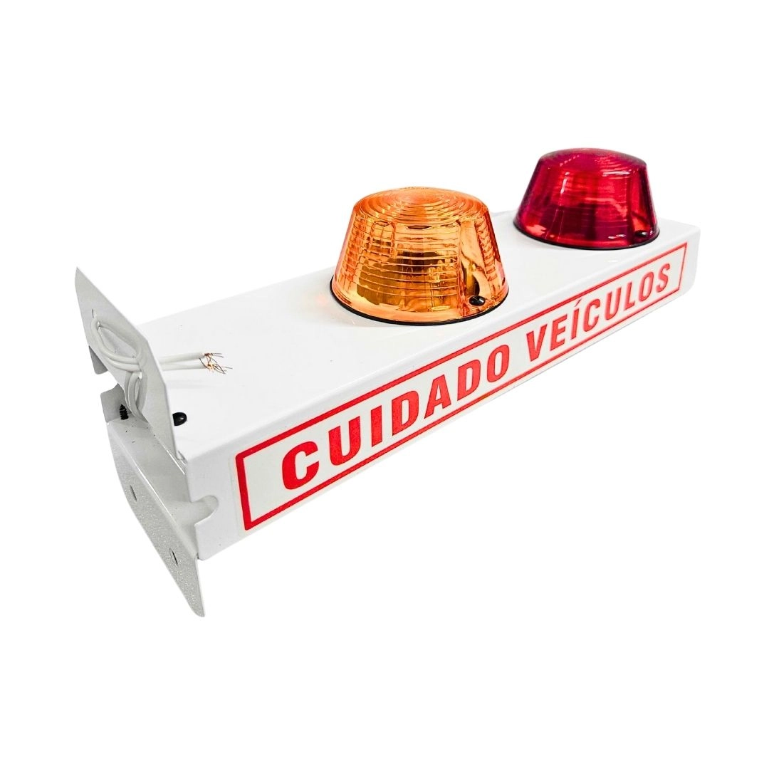 Sinalizador Garagem Entrada Saída LED Bip Sonoro Bivolt