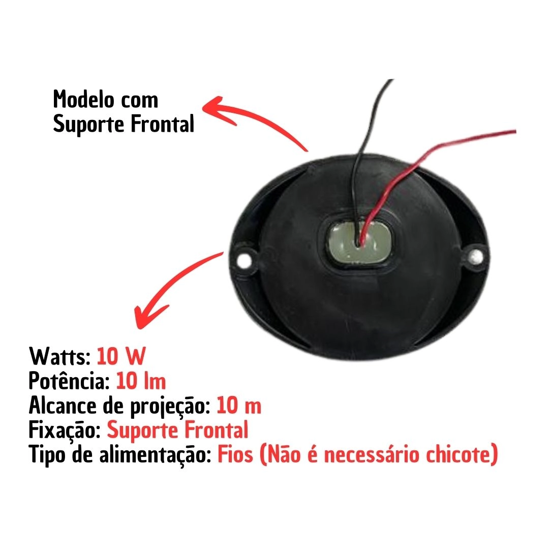 Lanterna Lateral Led Carreta Suporte Frontal Vermelha