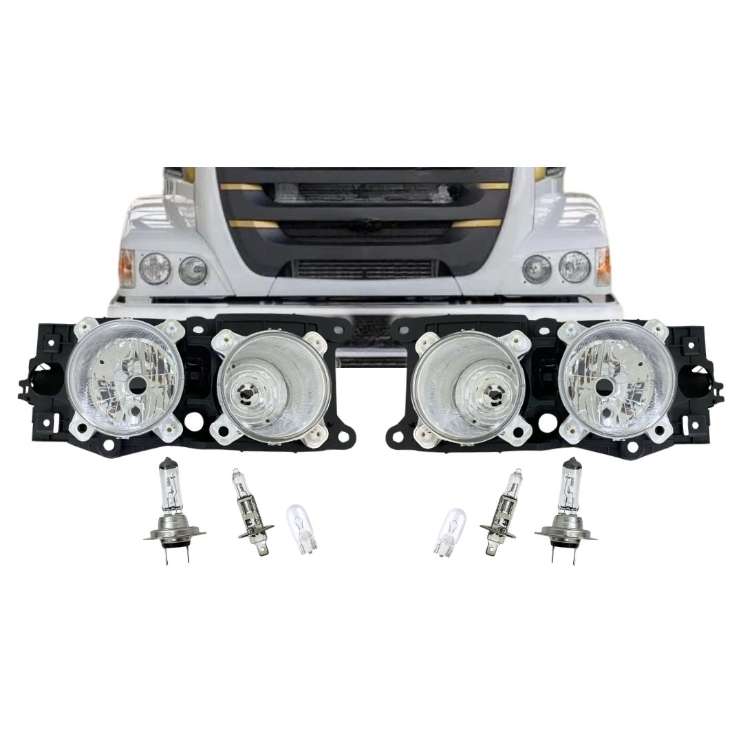 Kit Farol Duplo Para Mb Atron 1319 1635 1719 + Lâmpada