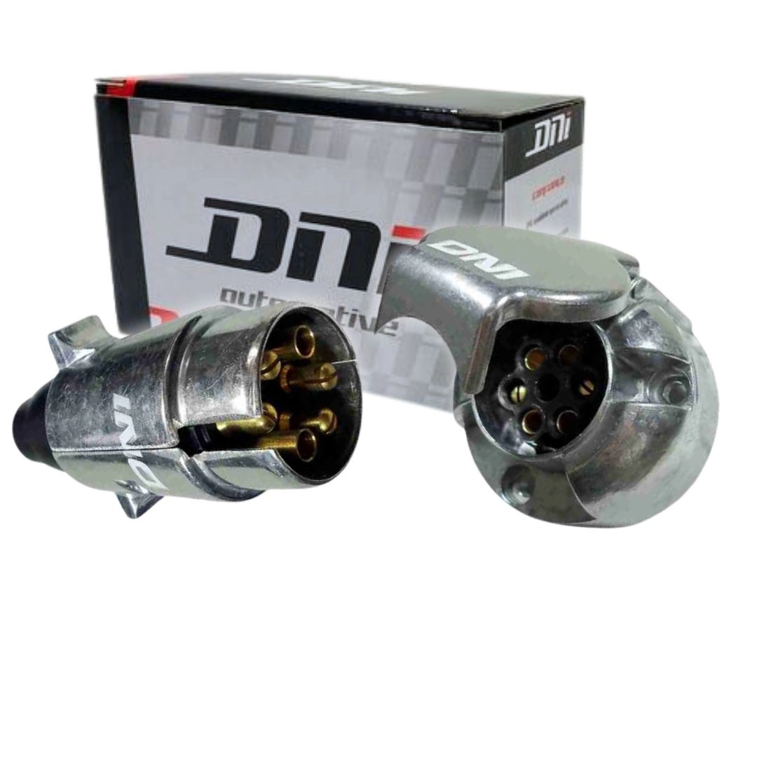 Tomada Engate Carretinha Macho Fêmea 6 Polos Metal Alumínio Tomada Engate Carretinha Macho Fêmea 6 Polos Metal Alumínio