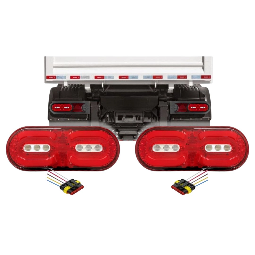 Kit Par Lanterna Traseira Carreta Randon LED 12v + Chicotes Kit Par Lanterna Traseira Carreta Randon LED 12v + Chicotes