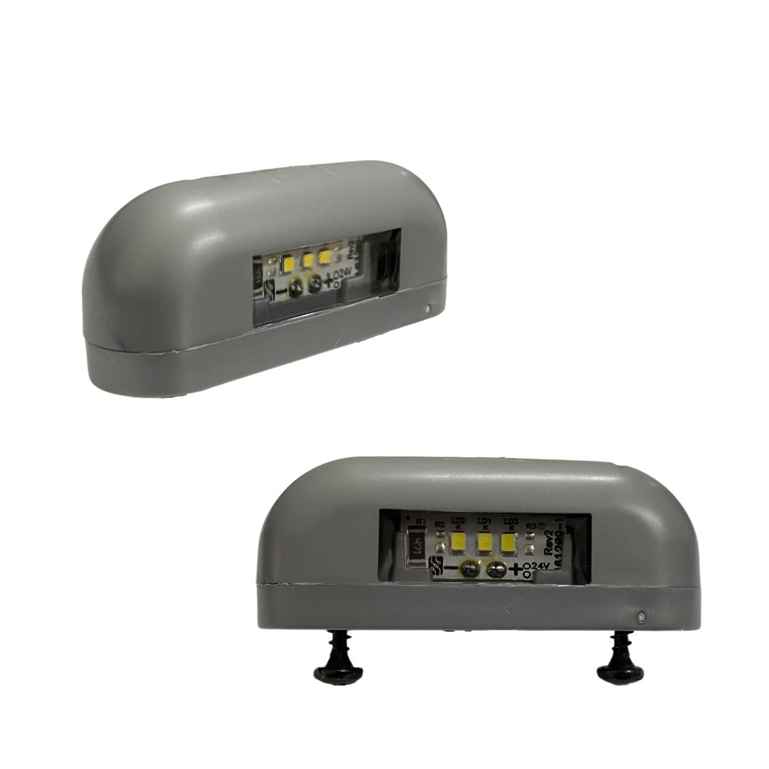 Kit Lanterna Traseira 18 LED Bivolt Cristal Com Luz de Placa Para Reboque Carretinha Universal