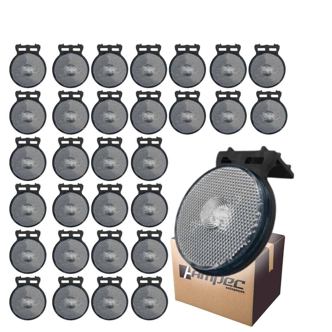 Kit 30 Lanternas Lateral Led Caminhão Carreta Com Suporte Cristal P