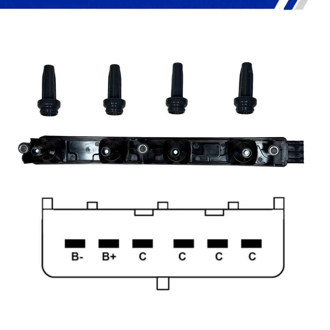 Bobina de Ignição Para Citroen C4 C5 1.6 2.0 Peugeot 307 1.6 2.0 407 Tipo Régua 6 Pinos Bobina de Ignição Para Citroen C4 C5 1.6 2.0 Peugeot 307 1.6 2.0 407 Tipo Régua 6 Pinos
