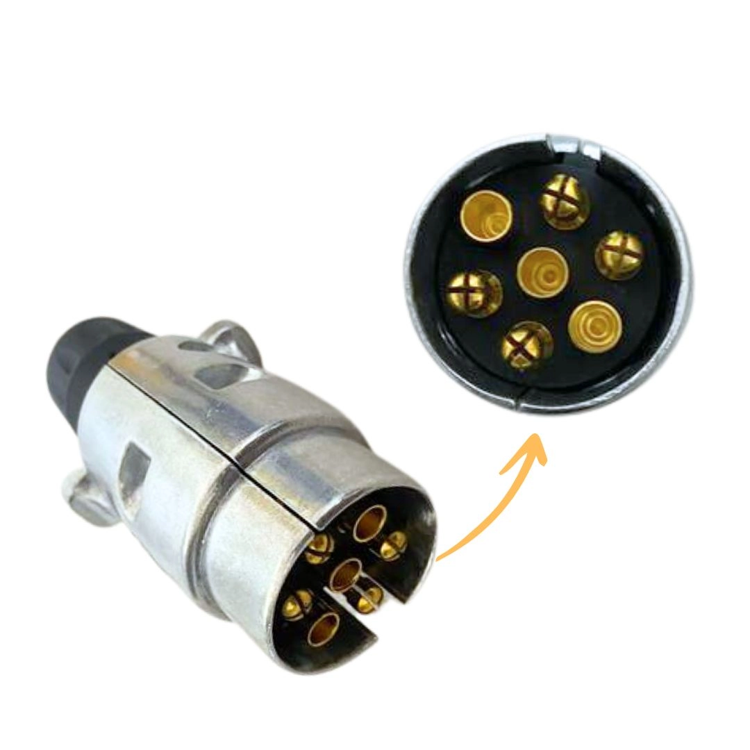 Tomada Elétrica Macho 7 Pinos Reboque Carreta Alumínio Hella