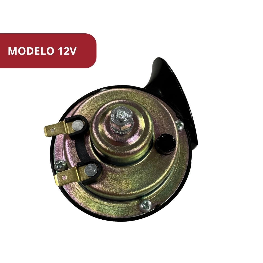 Buzina Caracol 12v 2 Terminais Som Forte Carro Moto Caminhão Universal Com Suporte VT213