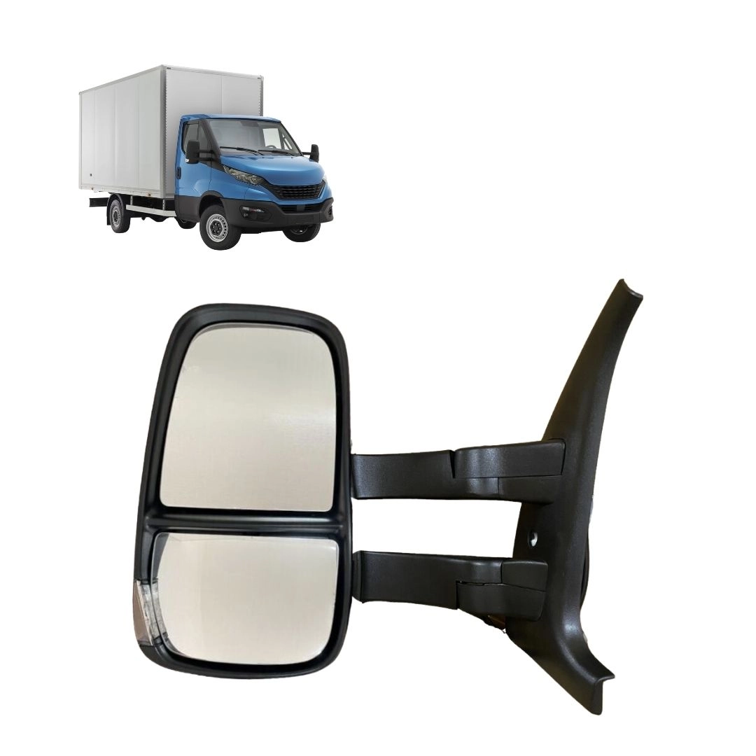 Retrovisor Completo Elétrico Lado Esquerdo Braço Longo Com Pisca Seta Integrado 24V Iveco Daily 3.0 16V Euro 3 Euro 5 35
