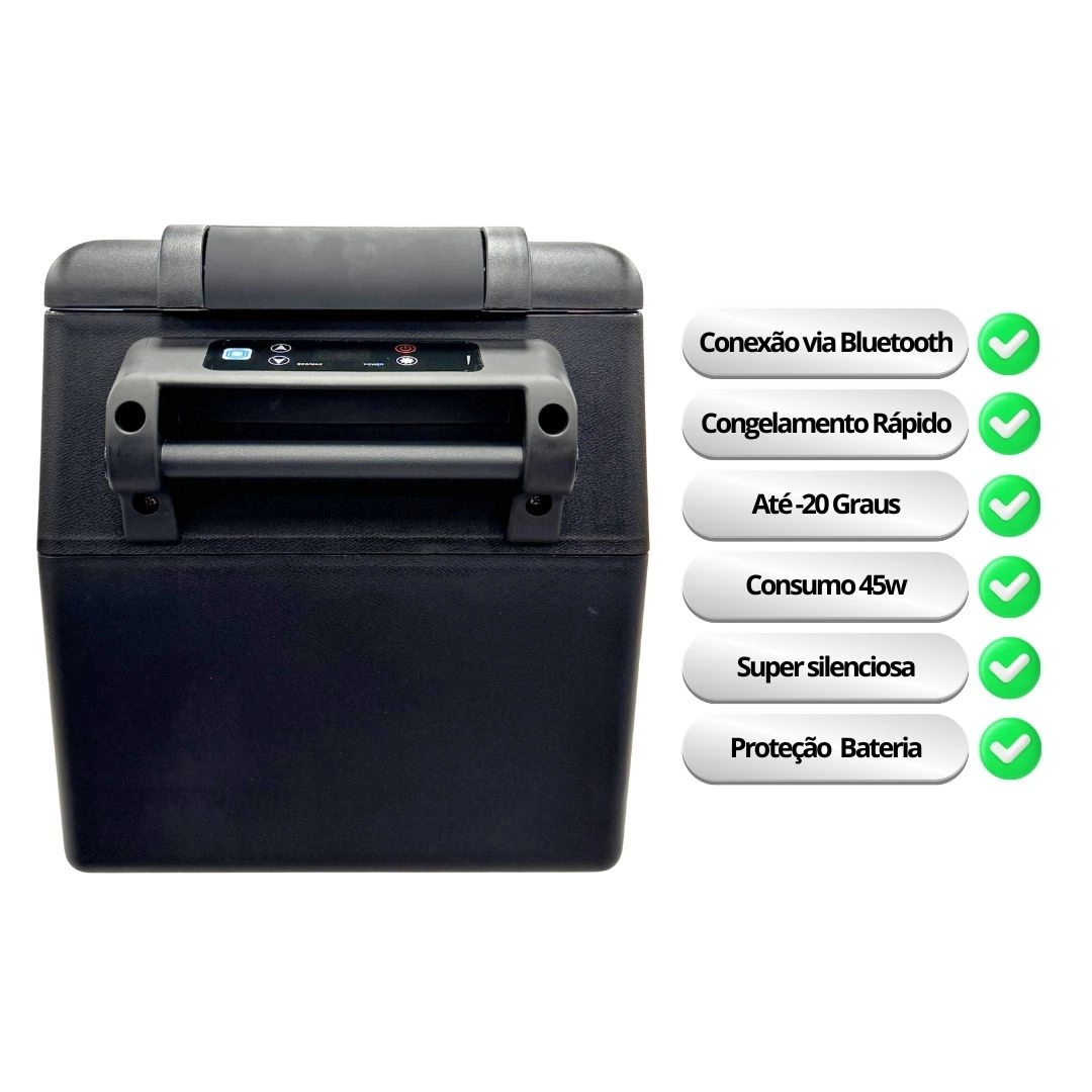 Mini Geladeira Portátil 35 Litros Para Caminhão Ônibus Van 12V/24V 110v/220v