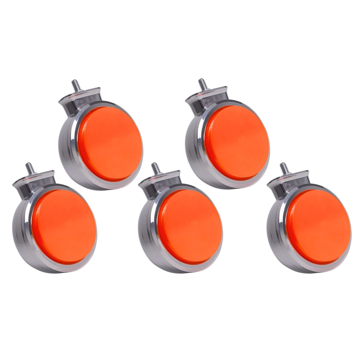 Kit 5 Lanterna Bojuda Foguinho LED Cromada Amarela + Suporte