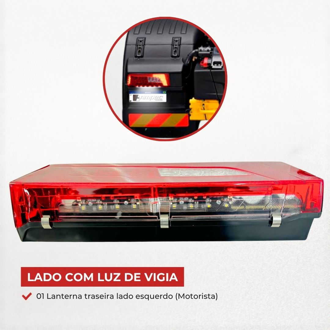 Kit Lanterna Traseira Para Scania S5 S6 Serie 5 Série 6 PGR NTG Streamline Com Chicote 2241858 2241860