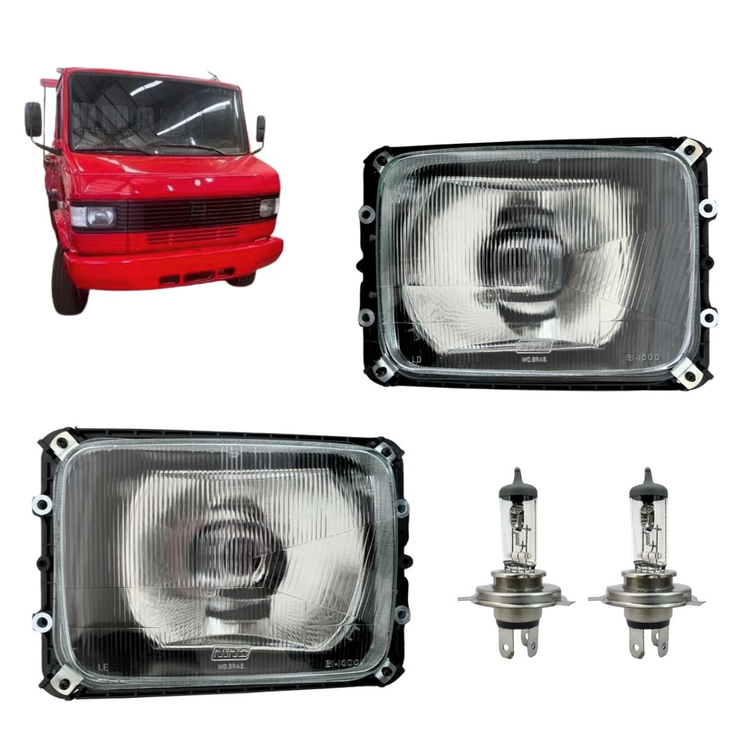 Kit Farol Bicudinho Para MB 709 710 712 + Lâmpadas