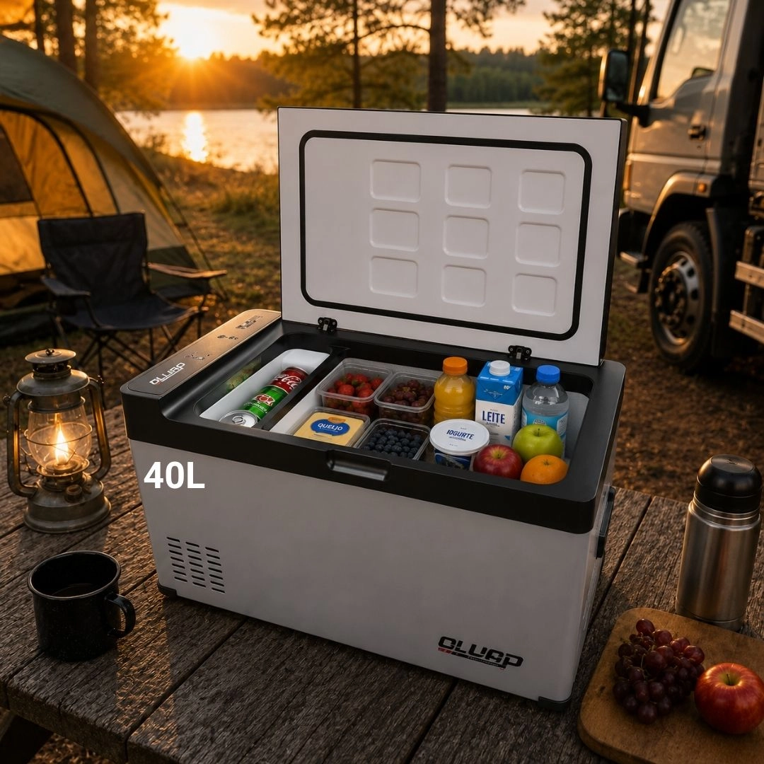 Geladeira Portátil 40 Litros 12V/24V 110v/220v Caminhão Ônibus Van Camping Barco Lancha Pesca Geladeira Portátil 40 Litros 12V/24V 110v/220v Caminhão Ônibus Van Camping Barco Lancha Pesca