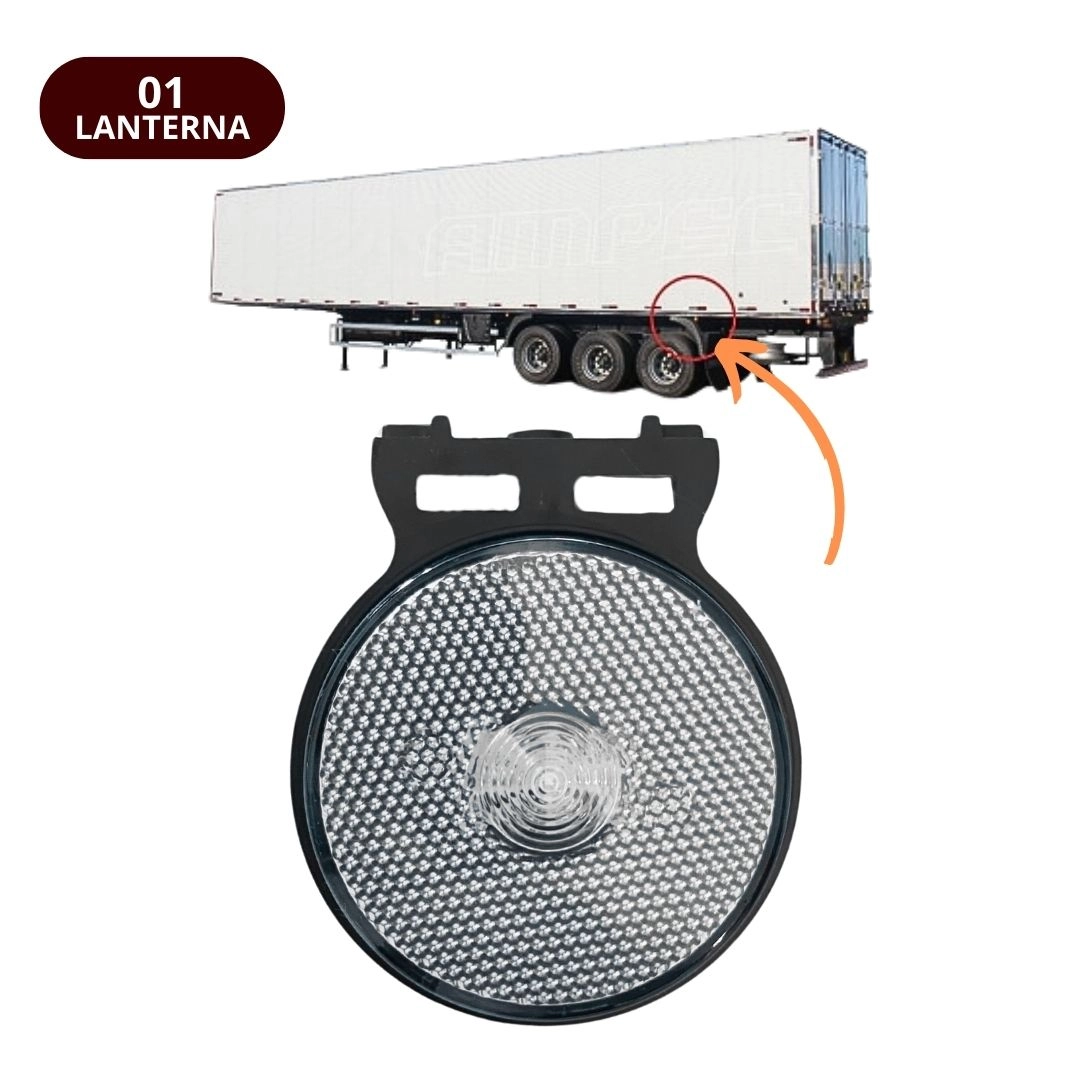 Lanterna Lateral Led Caminhão Carreta Com Suporte Cristal P Lanterna Lateral Led Caminhão Carreta Com Suporte Cristal P