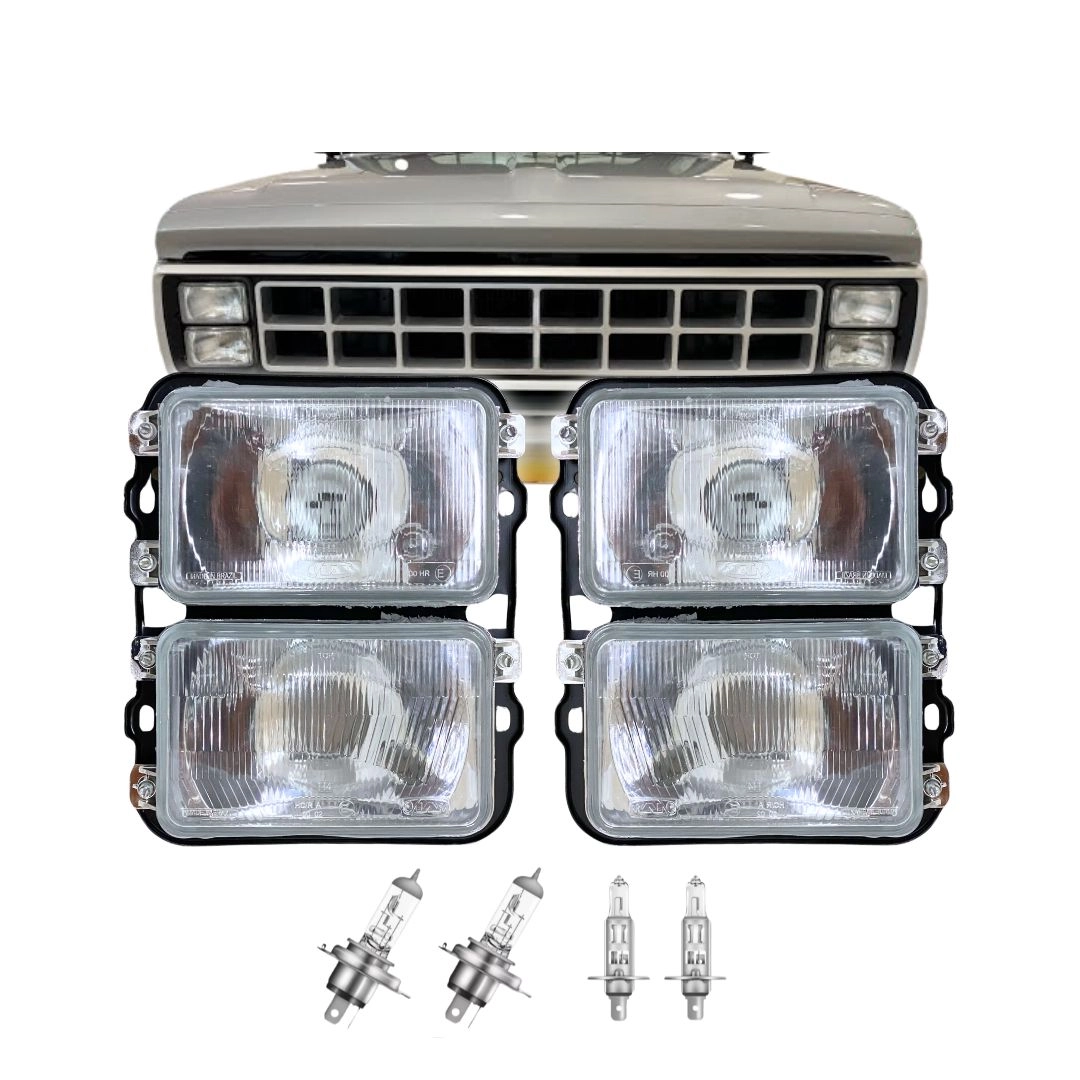 Kit Farol Duplo Vidro Para Ford F1000 F4000 + Lâmpadas Kit Farol Duplo Vidro Para Ford F1000 F4000 + Lâmpadas