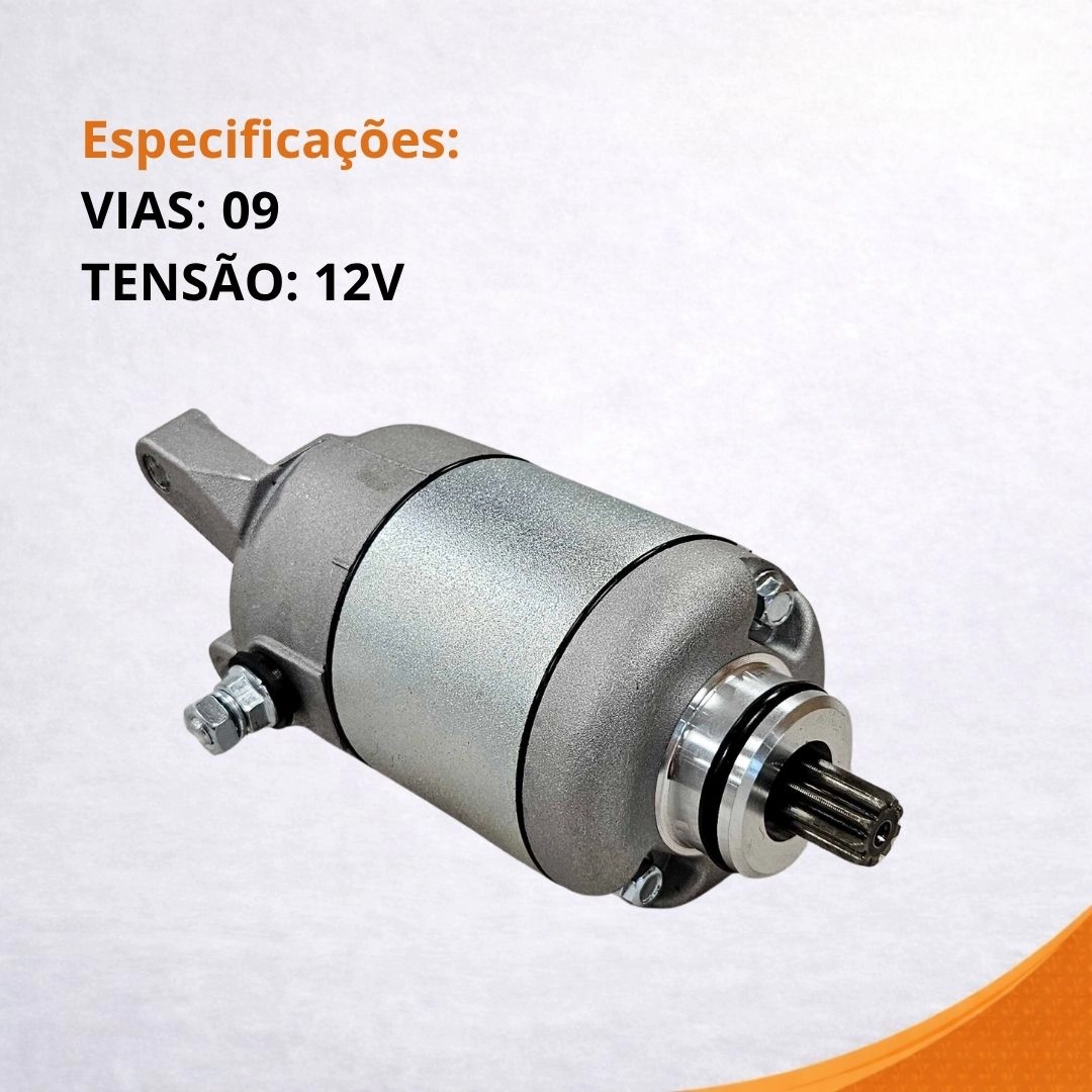 Motor de Partida 9 Dentes 12v Para Fan 160 Titan 160 Bros 160 Cg Start 160 Cargo 160 Xre 190 2016 a 2025 Magnetron 90205 Motor de Partida 9 Dentes 12v Para Fan 160 Titan 160 Bros 160 Cg Start 160 Cargo 160 Xre 190 2016 a 2025 Magnetron 90205
