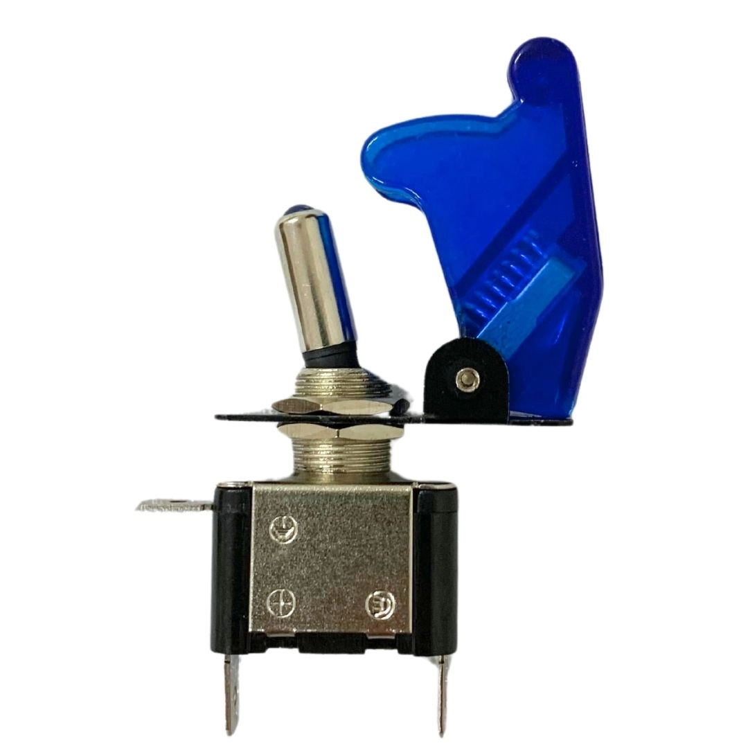 Kit 4 Chave Botão Liga Desliga 2 Posições 12v Capa Azul LED