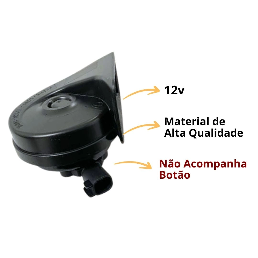 Buzina Caracol Grave 12V Para Chevrolet Onix 2013 a 2019 Buzina Grave Potente Gauss