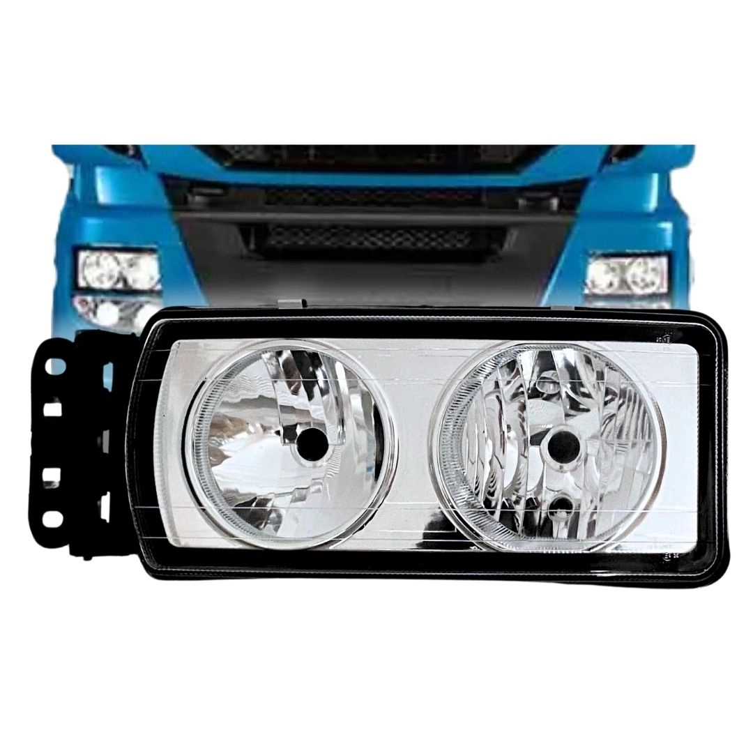 Farol Dianteiro Principal Para Iveco Stralis Tector AP06 Fundo Cromado Lado Esquerdo Autolux Farol Dianteiro Principal Para Iveco Stralis Tector AP06 Fundo Cromado Lado Esquerdo Autolux