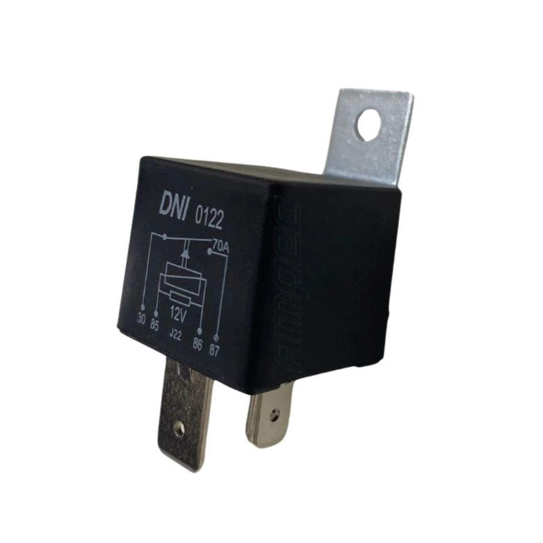 Rele Auxiliar Universal 12V 70a 4 Terminais Com Suporte DNI0122