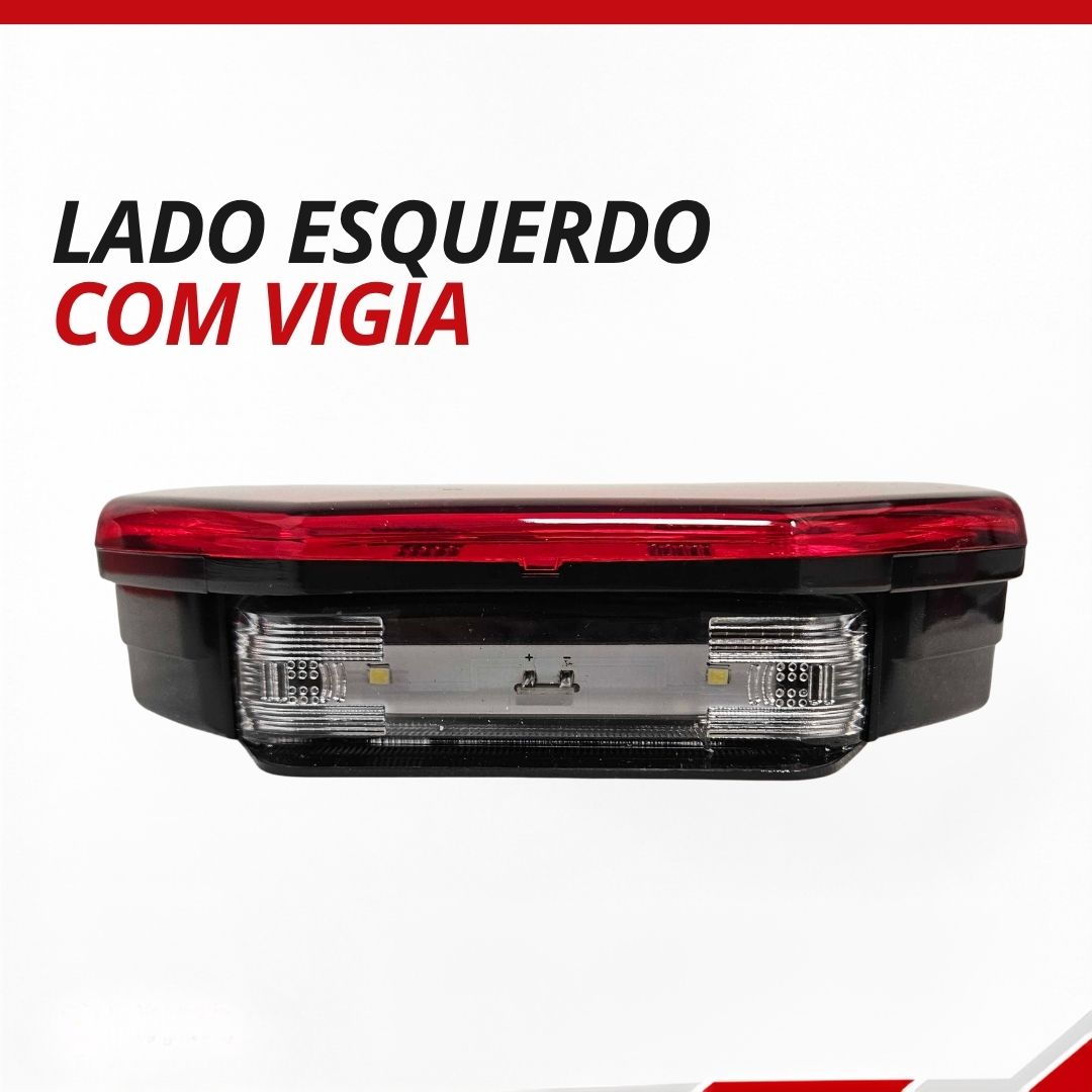 Lanterna Traseira Marmita Marmitão LED Universal Bivolt 12V 24V Lado Esquerdo Com Vigia Caminhão VW Constellation Delivery Worker Ford Cargo Jeep Troller Carretinha Reboque Prancha Baú