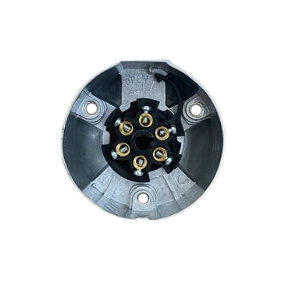 Tomada Plug Engate Carretinha Fêmea 6 Polos Metal Alumínio