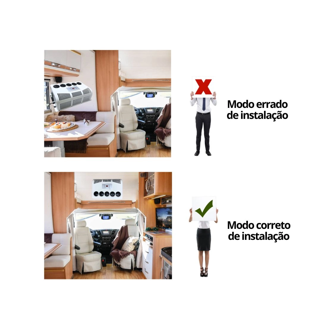 Kit Ar Condicionado Split Elétrico Caminhão Motorhome 12V Kit Ar Condicionado Split Elétrico Caminhão Motorhome 12V