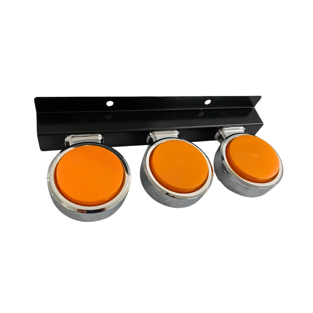 Kit 3 Lanterna Bojuda Foguinho LED Cromada Amarela + Suporte Kit 3 Lanterna Bojuda Foguinho LED Cromada Amarela + Suporte