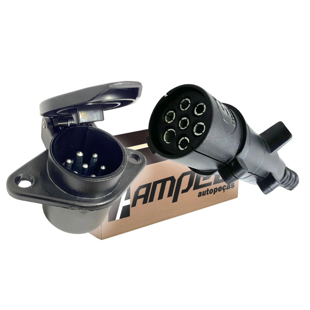 Tomada Eletrica Caminhao Carreta Macho Femea 7 Polos Nylon Tomada Eletrica Caminhao Carreta Macho Femea 7 Polos Nylon