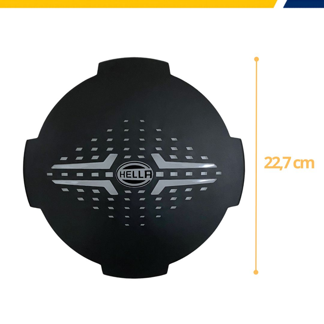 Par Farol 9 Polegadas LED 22cm Original Hella Blade Drl Branco/Âmbar 18W 12/24V Bivolt + Capa