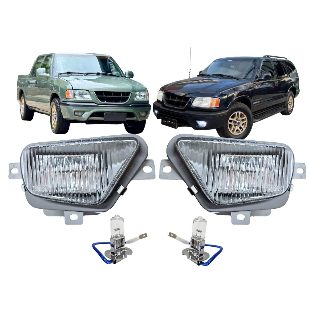 Par Farol Auxiliar Neblina Para S10 Blazer 1999 a 2000 Vidro Par Farol Auxiliar Neblina Para S10 Blazer 1999 a 2000 Vidro