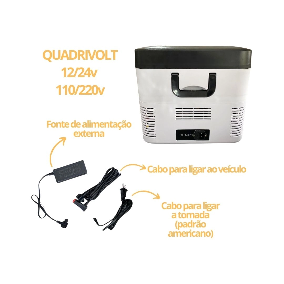 Geladeira Portátil 18L 12V/24V 110v/220v Caminhão Ônibus Van